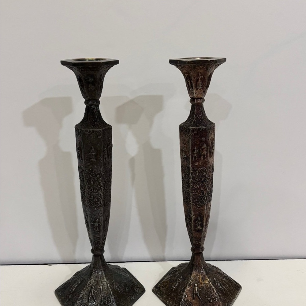 Silver Plated Candlesticks 12” in